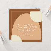 Carte Boho Arch moderne Formes biologiques Enregistrer l (Devant/Arrière en situation)