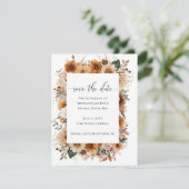 Carte Boho Autumn Dried Flowers | Save the Date (Debout devant)