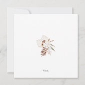 Carte Boho Beige Pampas Grass Orchidée Mariage Merci (Dos)