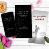 Carte Boho Black and White Vintage Botanique Mariage