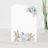 Carte Boho Blue Citrouille 1er Anniversaire (Dos)