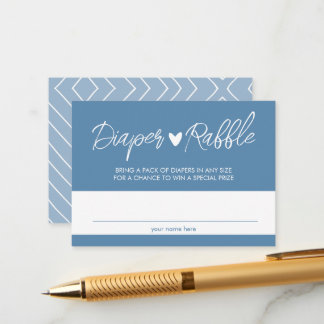Carte Boho Blue Diaper Raffle Encapage