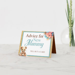 Carte Boho Blue Oear Baby shower Conseils pour maman Tab