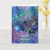Carte Boho Blue Purple Owen Moon Anniversaire (Fleur jaune)