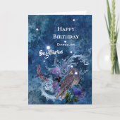 Carte Boho Blue Sagittarius Constellation Anniversaire (Devant)