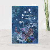 Carte Boho Blue Zodiac Libra Constellation Anniversaire (Devant)