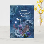 Carte Boho Blue Zodiac Virgo Constellation Anniversaire (Fleur jaune)