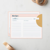 Carte Boho Blush & Mustard Premium Recette (Devant/Arrière en situation)