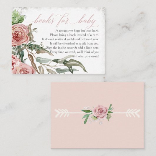 Carte Boho Blush Rose (Devant / Derrière)