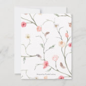 Carte Boho bohème fleuri rose nuptiale (Dos)