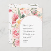 Carte Boho bohème fleuri rose nuptiale (Devant / Derrière)