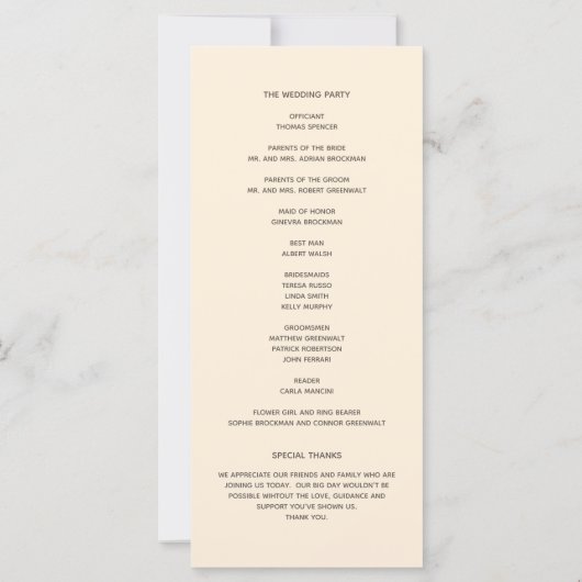 Carte Boho Bohemian Fleur sauvage Rustic Wedding Program (Dos)