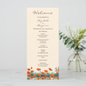 Carte Boho Bohemian Fleur sauvage Rustic Wedding Program (Debout devant)