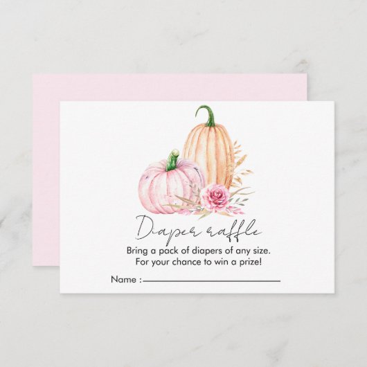 Carte Boho Boho Citrouille Baby-shower (Devant / Derrière)