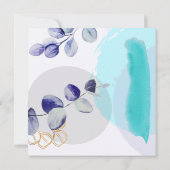 Carte Boho botanique cyan violet (Dos)