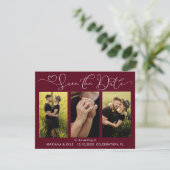 Carte Boho Bourgogne moderne Photos Mariage Sauvez la da (Debout devant)