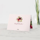 Carte Boho Burgundy Floral | Joyeux anniversaire (Dos)