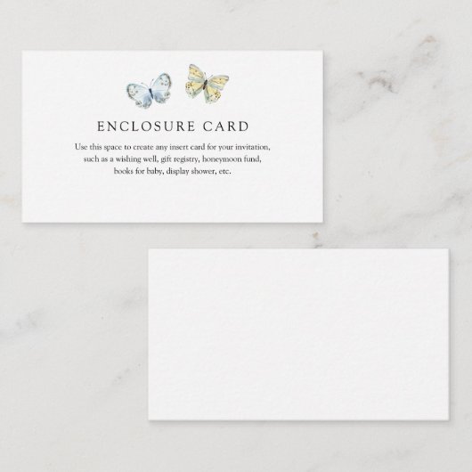 Carte Boho Butterflies (Devant / Derrière)