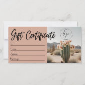 Carte Boho | Cactus à fleurs | Esthétique |Certificat ca (Devant)