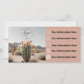 Carte Boho | Cactus à fleurs | Esthétique |Certificat ca (Dos)