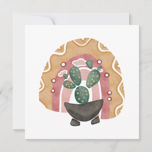 Carte Boho Cactus Arc-en-ciel : Vibrations du désert (Devant)