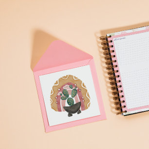 Carte Boho Cactus Arc-en-ciel : Vibrations du désert