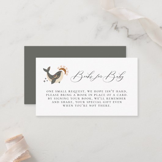 Carte Boho Celestial Whale Demande de réservation (Devant/Arrière en situation)