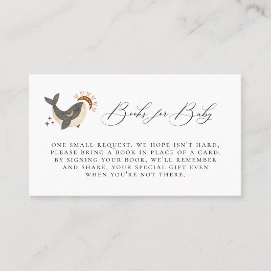 Carte Boho Celestial Whale Demande de réservation (Devant)