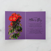 Carte Boho Chic Fête des Mères Rouge Roses Bouquet Purpl (Intérieur)