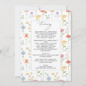 Carte Boho Chic Fleur sauvage Floral Mariage Itinéraire (Dos)