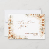Carte Boho Chic Floral Pampas Merci Mariage en herbe (Devant)