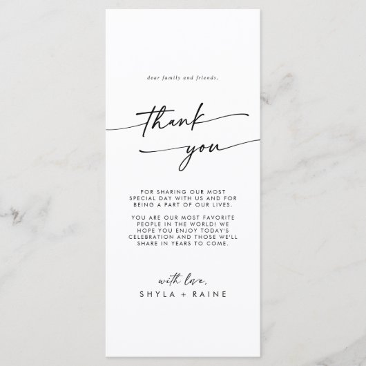 Carte Boho Chic Merci noir et blanc (Devant)