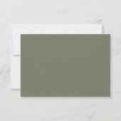 Carte Boho Chic Olive Green Menu Choix Carte RSVP (Dos)