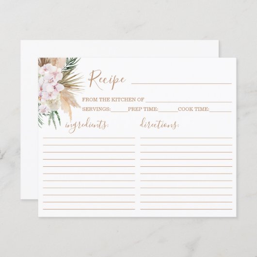 Carte Boho Chic Recette (Devant / Derrière)