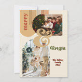 Carte Boho Christmas Photo Retro Holiday (Devant)