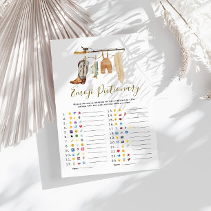 Carte Boho Clothesline Baby shower Emoji Pictionary Jeu