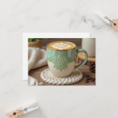Carte Boho Coffee Mug Business Merci Holiday Card (Devant/Arrière en situation)