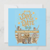 Carte Boho Cowboy Enregistrer la date (Devant)