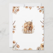 Carte Boho Cute Highland Cow Baby Shower (Dos)