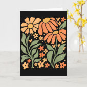 Carte Boho Daisy Flower,retro Floral Funny Gift Tee Wome (Fleur jaune)