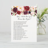 Carte Boho Dans quelle mesure connaissez-vous la mariée  (Debout devant)