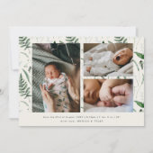 Carte Boho Delicate Floral | Merci du baptême (Dos)