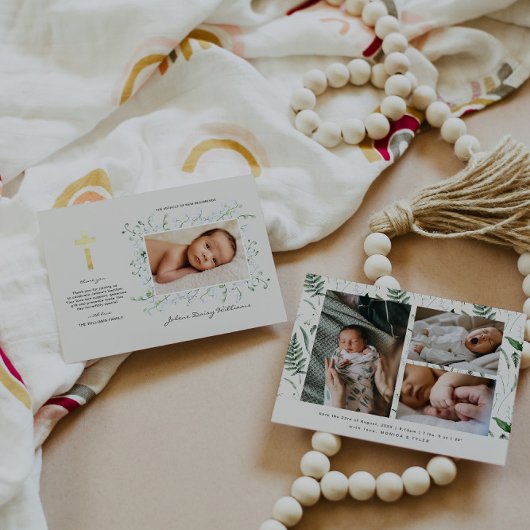 Carte Boho Delicate Floral | Merci du baptême