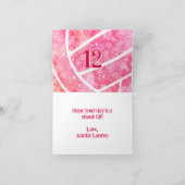 Carte boho doodle floral rose volleyball anniversaire (Intérieur)