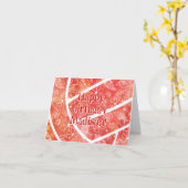 Carte boho doodle plumes orange volley anniversaire (Fleur jaune)