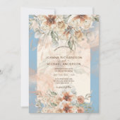 Carte BOHO Dusty Blue Pampas Grass Mariage (Devant)