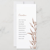 Carte Boho Earthy Botanical Elégant Plan de table d'ivoi (Devant)
