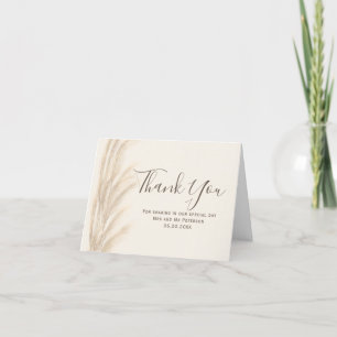 Carte Boho été pampas herbe aquarelle Merci