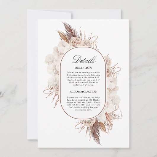 Carte Boho Fall Flowers Mariage (Devant)