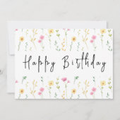Carte Boho Fleur sauvage Aquarelle moderne Joyeux annive (Devant)